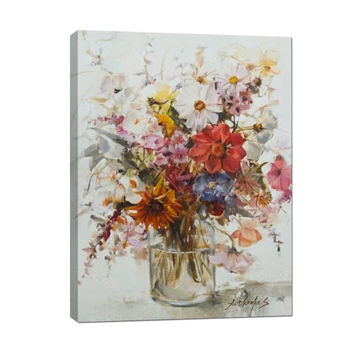JZLDZS Large Colorful Daisy Wall Art Farmhouse Wall Decor Flower Canvas Print Artwork for Living Room Bedroom Dining- Ready to Hang 24x32 Inch