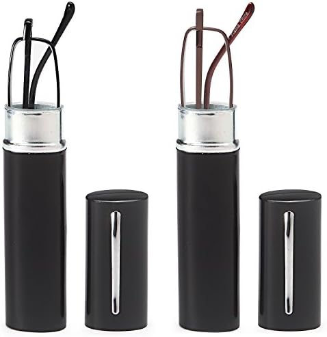 DOUBLETAKE Reading Glasses - 2 Pairs Slim Pocket Readers w Pen Clip Case