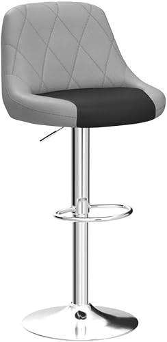 Miniatura 69 de Magshion Juego de 2 taburetes de bar, modernos taburetes de bar giratorios de piel sintética con respaldo, sillas de bar cuadradas ajustables sin