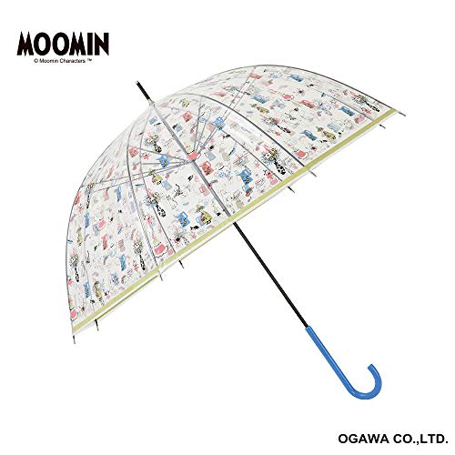 小川(Ogawa) 長傘 ビニール傘 手開き 59cm 8本骨 ムーミン ムーミン/パーティ 指を挟まない安全カバー付き 72018