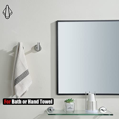 JQK Chrome Bathroom Towel Hook, 304 Stainless Steel Coat Robe Clothes Hook for Bathroom Kitchen Garage Wall Mounted (Pack of 2), TH100-CH-P2