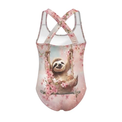 Image of WELLFLYHOM Girls Swimsuit 5-14 Cross Back Swimwear Full Coverage One Piece Bathing Suit Sleeveless Beachwear