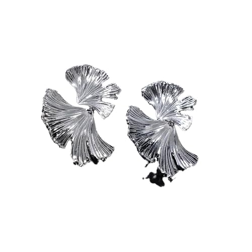 Creative Ginkgos Leaves Studs Earrings Alloy Texture Geometric Earrings Ear Jewelry Suitable for Elegant Women Daily Wear Comfor