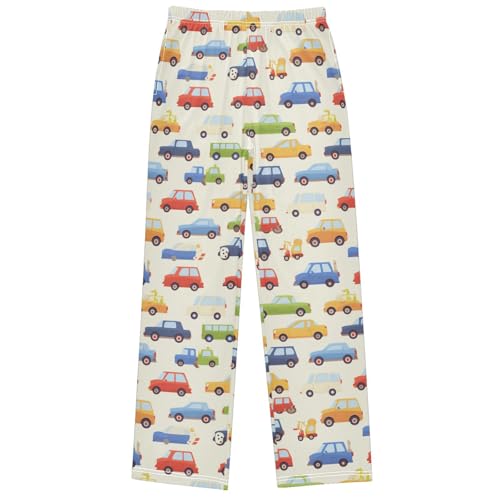 Boy's Pants Colorful Vehicles Jogger Pants Elastic Waist Long Bottoms Trousers with Pockets 6-14 Years