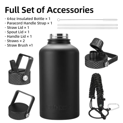 BJPKPK 64oz Insulated Water Bottle, Half Gallon Water Jug with Straw Lid - image 3