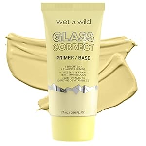wet n wild Prime Focus Glass Skin Correct Primer, Bright Crystal Finish, Yellow