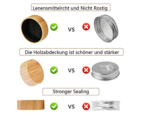 Gewürzgläser Danillous Eckig, 24er Set mit Bambusdeckel