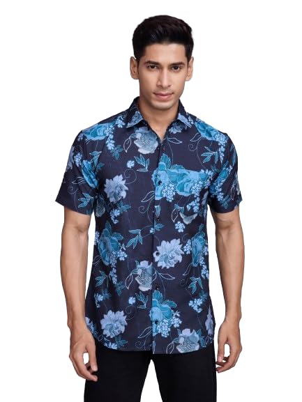 Image of Pinkmint Stylish Shirt for Men ll Printed Half Sleeve Shirt's ll Regular Fit Chest Pocket Shirt