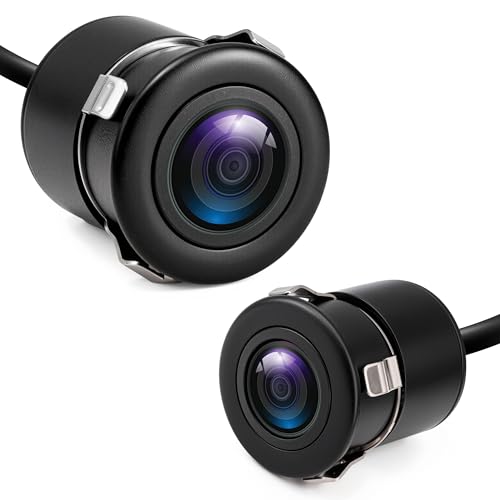 Image of Pyle Backup Camera for Car, Truck, SUV & RV | 170 Wide Angle | AHD 720P & CVBS Switchable | IP68 Waterproof | Night Vision | Parking Guidelines | 12V-24V | 18.5mm Flush Mount | Pack-2