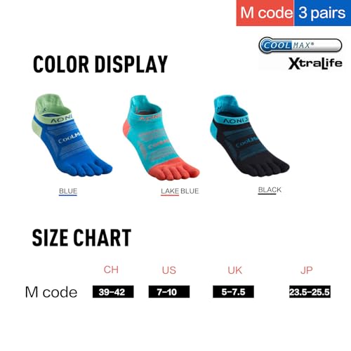 ADABOO Toe Socks, Five Finger Ankle No Show Low Cut Running Socks for Men, High Performance Athletic2