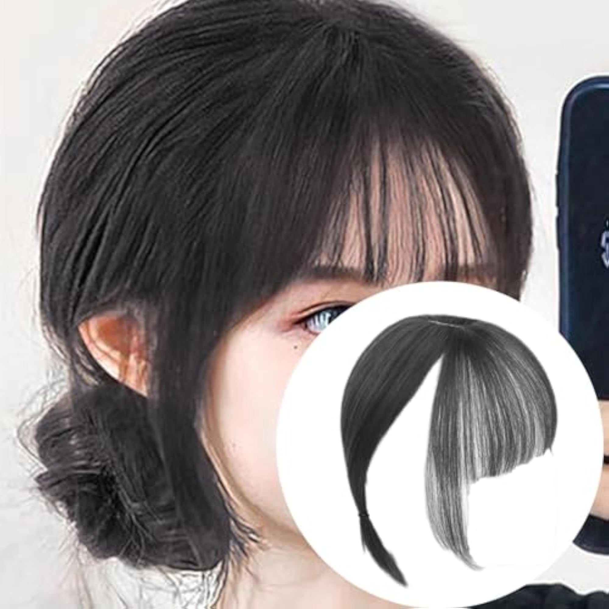 2x Bangs Hair Clip Fringe Topper Extension for Daily Use
