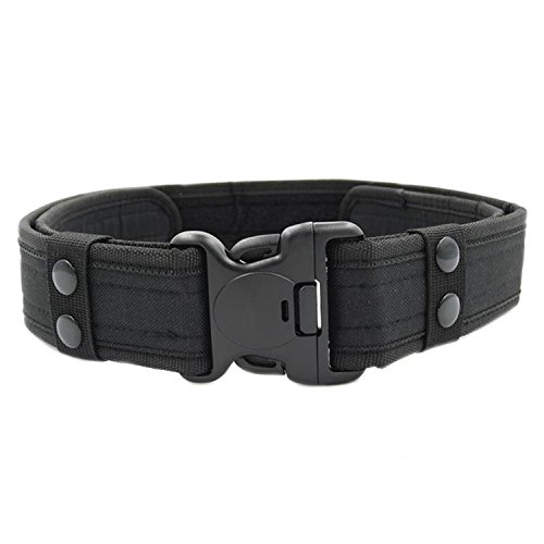 MESHIKAIER Uomo Regolabile Cintura Tattica Militare Outdoor Sport Nylon Cintura Fibbia in Plastica per Campeggio, Escursioni a Piedi,Formazione (Nero)