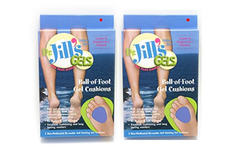 Dr. Jills Gel Ball of Foot Cushions 1/4 Thick (4 Pads Self-Sticking and Re-usable)