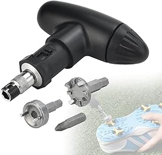 FIGFYOU Golf Shoes Spike Wrench,Spikes Removal Wrench Golf Cleat Tool Durable Spikes Wrench&ABS Handle Portable Shoe Cleat Wrench Kit Golf Stud Removal Tool Cleat Remover for All Types of Golf Spikes