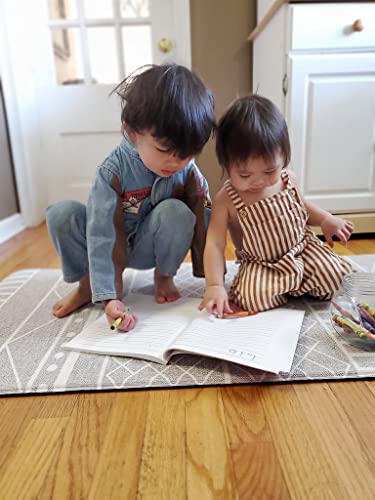 Ruggish Cali Play Runner Rug 5.9 X 2.1 Ft - Soft Cushion Reversible Baby Kids Playmat + Interactive Play Map + Waterproof (Grey) #TOP6