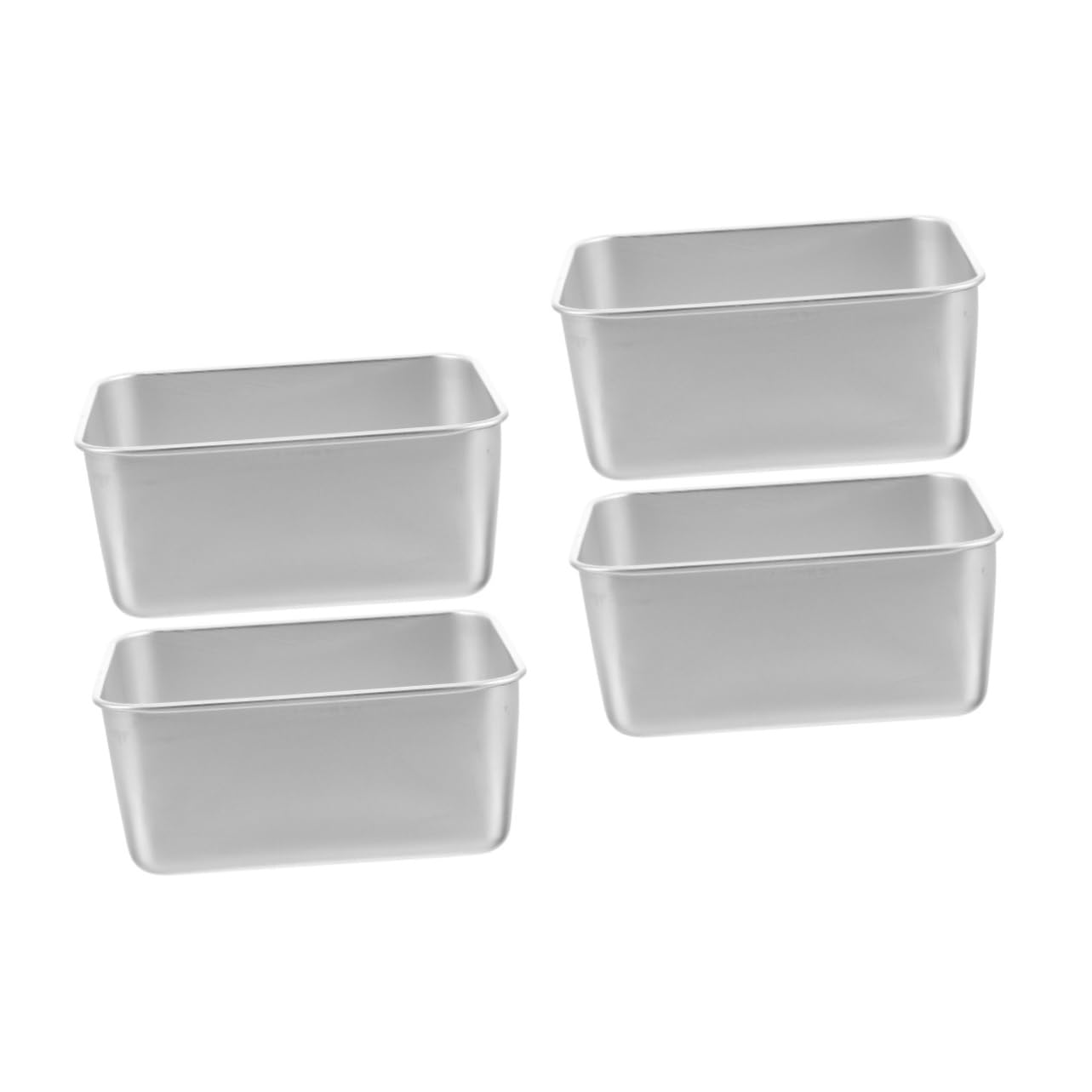 GANAZONO 4pcs Portable Picnic Bowls Rectangle Stainless Steel Food Storage Containers for Camping Hiking and Outdoor Adventures