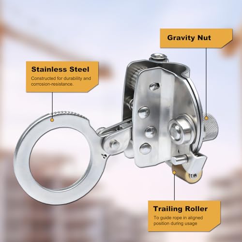 Image of Stainless Steel Anti Panic Trailing Rope Grab, for 5 /8 inch Rope Diameter Fall Protection
