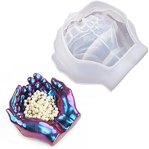 TikooTik Creative Ashtray Mould for Resin Hand Shape Ashtray Silicone Mold Esthetic Epoxy Resin Molds for DIY Ashtray, Jewelry Storage Box, Candle Holder Cover