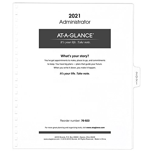AT-A-GLANCE Monthly Planner Refill 2021, for 70-236 or 70-296, 9 x 11