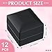 Yinkin 12 Pcs Black Velvet Jewelry Boxes LED Light Display Ring Necklace Bracelet Chain Gift Box Bulk Wedding Proposal Anniversary(Ring Box,Square)