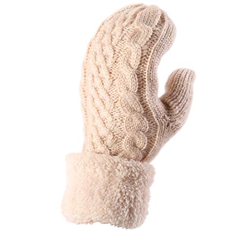 ZORJAR Cable Stripe Thick Plush Knit Winter Warm Mitten Hand Warmer(Baby Pink) ZORJAR Cable Stripe Thick Plush Knit Winter Warm Mitten Hand Warmer(Baby Pink)