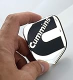1x Head Cummins Emblems Logo 3D Front Badge Nameplate Decal Sticker Replacement for Cummins (Chrome Black)