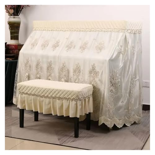 Protégez votre instrument avec la housse piano dentelle volant beige tout compris