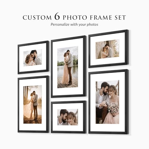 Image of Custom Personalized Photo Collage Framed Wall Art Painting Frames Set | Family Picture Frame Wall Decor Artwork for Living Room Bedroom | A3 + A4 Frame Combo Gallery Style | Personalized Home Decor Gift