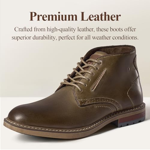 Image of Arkbird Mens Chukka Dress Boots Genuine Leather Suede Classic Fashion Casual Ankle Lace-up Dress Boots for Men