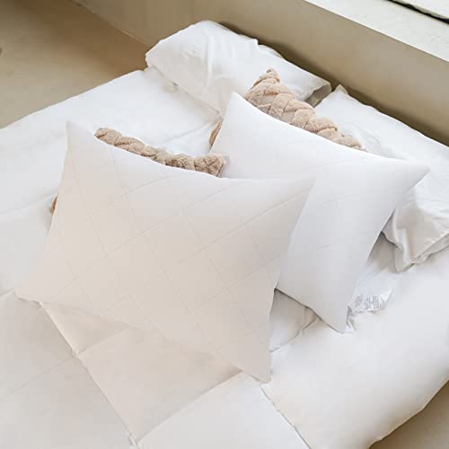 Set Of 2 Goose Feather Down Pillows, Luxury And Breathable Bed Pillows, Soft Down Pillows For Side, Stomach And Back Sleepers, 2 Pack Queen Size (20" X 28") #TOP6