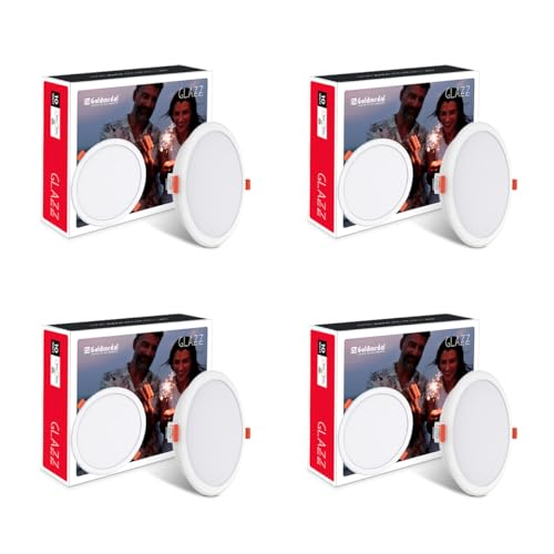 Image of Goldmedal Glazz 10W Round Ceiling Light |Recessed LED Downlight for False Ceiling|Cut Out :4.01 Inch|for Home,Hall,Room,Kitchen,Office,Shop |Cool Daylight (6500K), Pack of 4