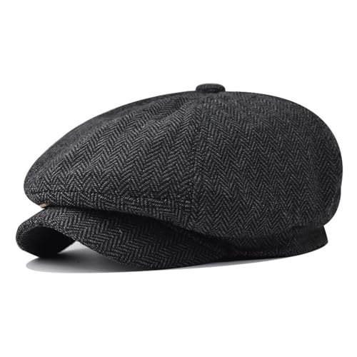 Newsboy Hats for Men Vintage Beret Autumn and Winter Hat Literary Youth Newsboy Hat Winter Hat Old Man Octagonal Hat