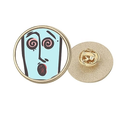 Broche Dizzy Face dessin animé en métal doré pour vos tenues de bureau