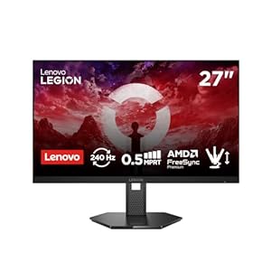 Lenovo Legion 27QD-10 | 27" QHD WLED Gaming Monitor | 2560x1440 | 16:9 | 240Hz | 0.5ms Reaktionszeit | USB-C | HDMI | USB-A | Jack 3.5mm | IPS-Panel | Standfuß | TÜV | schwarz | 5.6 kg