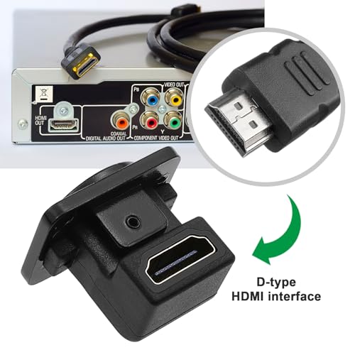 Adaptador HDMI de panel 90 grados hembra a hembra con conector tipo D en aluminio 2