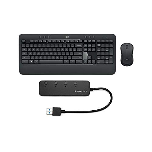 Promo Discount Up To 70% Off Logitech MK540 Wireless Keyboard Mouse Combo Bundle with Knox Gear 4-Port USB 3.0 Hub (2 Items)