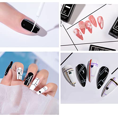 Major Dijit Painted Gel Polish Nail Art Gel Liner Set-12 Colors Neon Pink Yellow Green Glitter Sliver Gold French Line Pulling Gel Drawing,Nails Built Thin Line Nail Art Brush In Gel Pens #TOP2