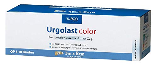 urgo Last Color, encuadernación de compresión, venda, 5 m x 8 cm, 10 unidades), color verde