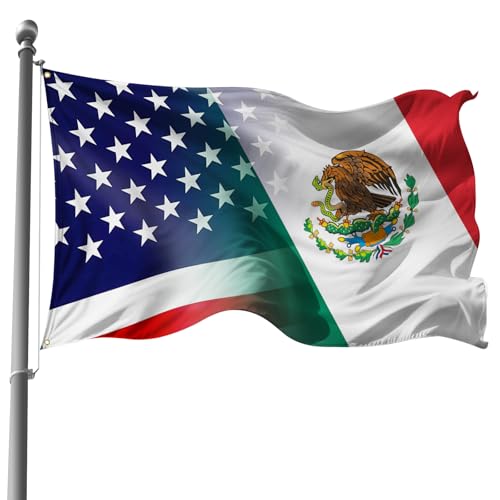 America And Mexico Mexican Flag 3x5 Ft Double Sided Vivid Color Indoor/Outdoor Yard Garden Lawn Holiday Decoration Banner Sign