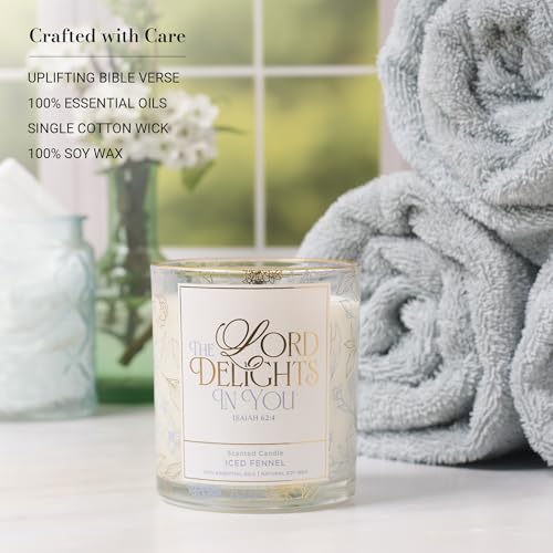 Image of Christian Art Gifts Lord Delights in You Scented Candle: Soy Wax, Glass Jar