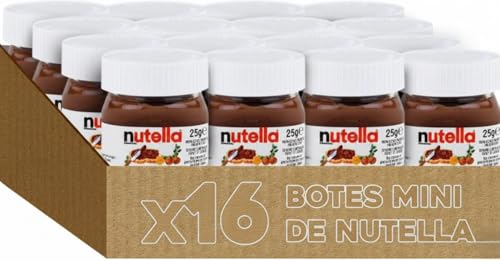 Crema de Cacao con Avellanas | Pack Mini Tarritos 25 gr | Crema de Cacao y Avellanas | Caja de Tarritos Individuales perfectos para Eventos, Repostería o Hostelería (16 Tarritos 25gr)
