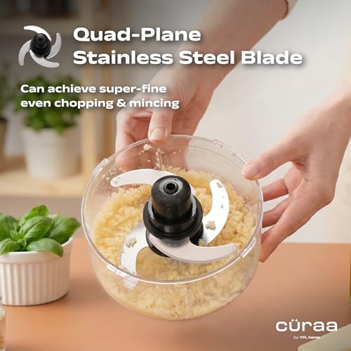 Image of Curaa BlendLab Mixer Grinder for kitchen 4 Jars 100% Copper Motor Stainless Steel Jar for Spice Grinding & Chutneys Compact Smoothie Blender Smoothies Maker 2 Year Warranty, 400w