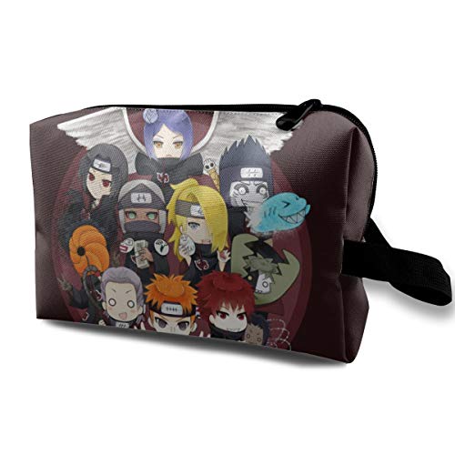 Preisvergleich Produktbild Anime Naruto Akatsuki Kosmetiktasche für Frauen, großes Fassungsvermögen, Make-up-Tasche, Reise-Kulturbeutel, Accessoires, Organizer