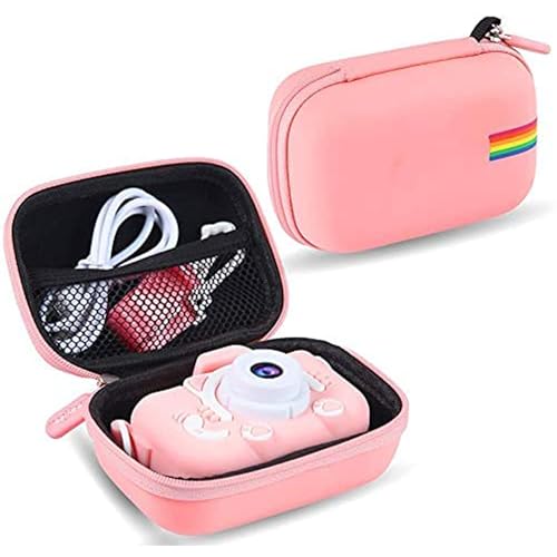 Leayjeen Étui pour Appareil Photo Compact Enfants Compatible avec ASTGMI/Gofunly/ZHUTA/Yokiss/HiMont/Hangrui/MJUM/HOOMOON, Enfant Noël Anniversaire Cadeaux (étui Uniquement) Rose