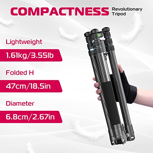 Ulanzi Mt-61 Professional Camera Tripod, 68.5" Lightweight Carbon Fiber Trabel Tripod With Arca Quick Release 1/4" Screw & 360° Ballhead, For Most Cameras/Dslr/Projector, Weight 3.55Lbs, Maxload 33Lbs #TOP6