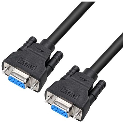 DTech DB9 RS232 Serial Cable Female to Female Null Modem Cord Cover