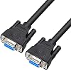 DTECH 1.5 ft Straight Through Serial DB9 Cable Female to Female 9 Pin COM Port Cord for Data Communication (0.5 Meter, Black)
