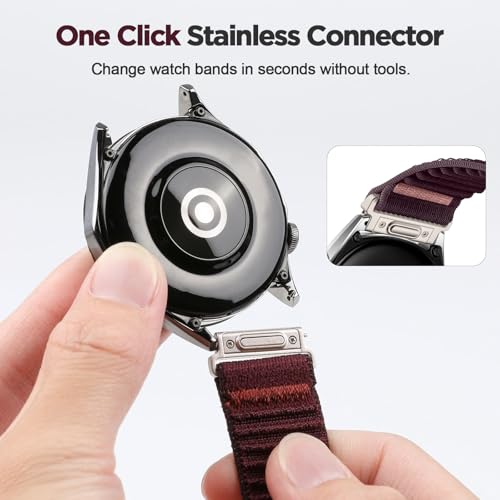 Image of XMUXI One Click 22mm Watch Band Compatible with Huawei Watch GT 6 /GT5 /GT4 /GT3 /GT2 46mm Strap Quick Release 22mm for Forerunner 265 /255 /Venu 4 45mm /Venu 3 /Venu 2 /Vivoactive 4,Bip 6 Nylon Bands