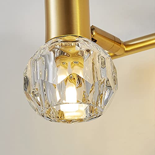 Apliques de pared modernos de lujo con acabado en latón y cristal 6