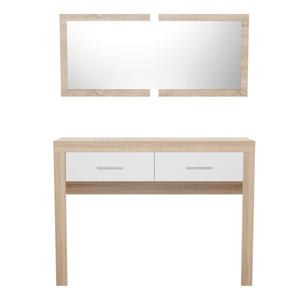 Homey Mueble Recibidor Horizontal, Modelo Omabella, Práctico y Funcional, Madera, Cambria-Blanco, 115 cm Largo x 26 cm Fondo x 180 cm Alto